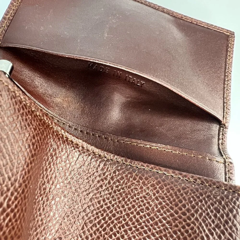 BVLGARI‎ Brown Leather Wallet Keychain Made in Italy